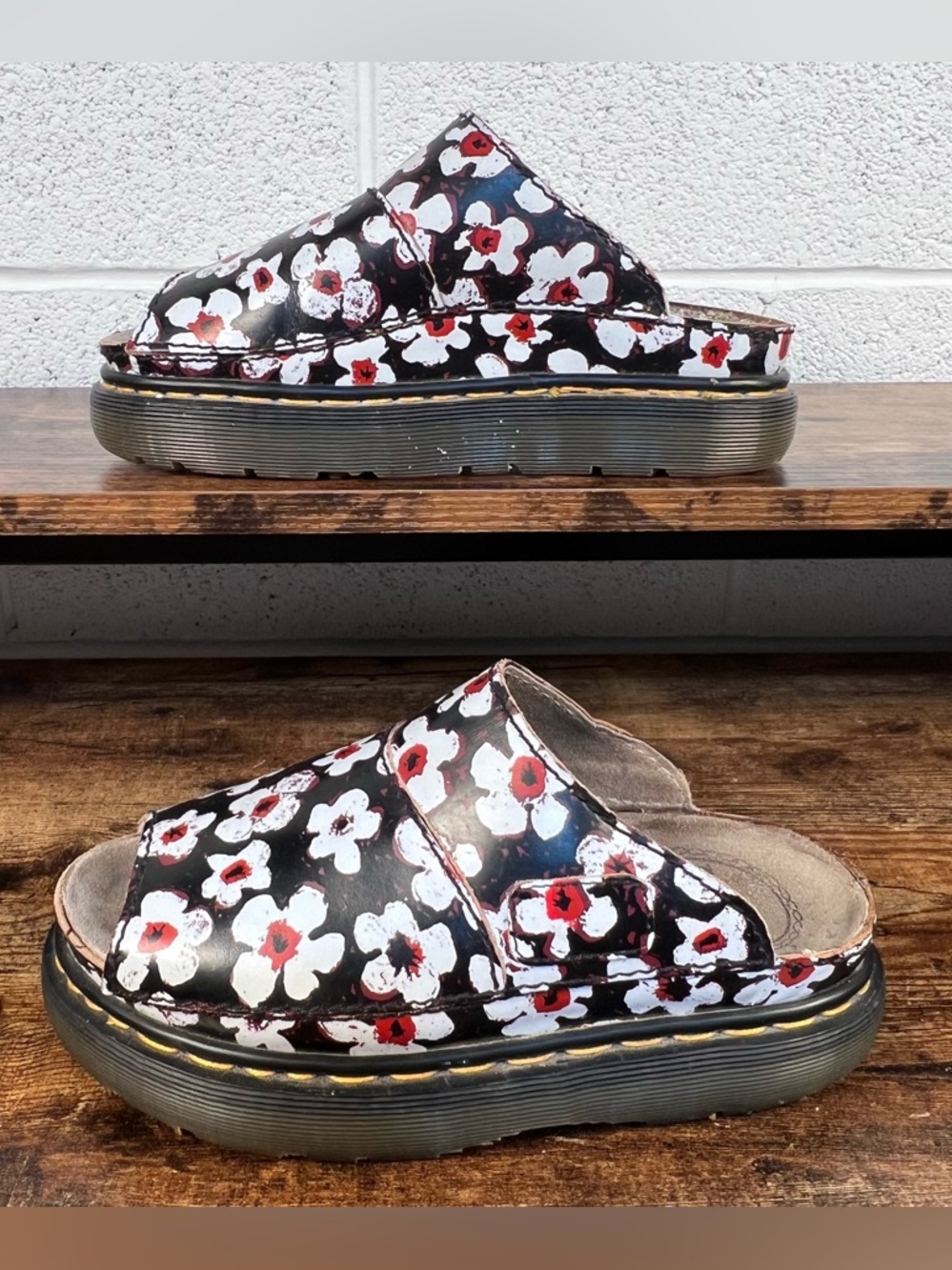 Dr Martens Y2K Vintage Floral Slides Flawed Women's US 7 Made in England - Picture 2 of 14